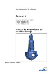 KSB Amacan K Serie Manual De Instrucciones De Servicio/Montaje