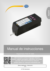 PCE Instruments PCE-RT 2300 Manual De Instrucciones