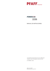 Pfaff Industrial Powerline 2235 Manual De Instrucciones