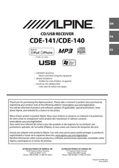 Alpine CDE-140 Manual Del Usuario