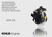 Kohler Engines KDW 502 Manual Del Instrucciones