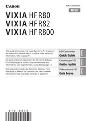 Canon Vixia HF R82 Guía Breve