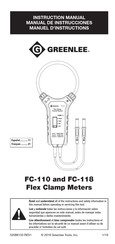 Greenlee FC-110 Manual De Instrucciones