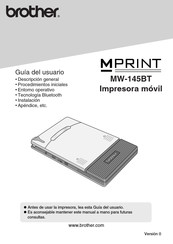 Brother MPRINT MW-145BT Guia Del Usuario