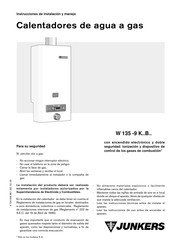 Junkers W135-9B23 Serie Instrucciones De Instalación Y Manejo