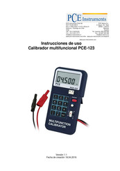 PCE Instruments PCE-123 Instrucciones De Uso