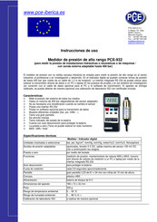 PCE Instruments PCE-932 Instrucciones De Uso