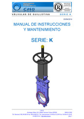 CMO VALVES K Serie Manual De Instrucciones Y Mantenimiento