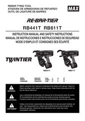 Max TWINTIER RE-BAR-TIER RB611TCE Manual De Instrucciones E Instrucciones De Seguridad