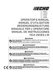 Echo HCA-265ES-LW Manual De Instrucciones