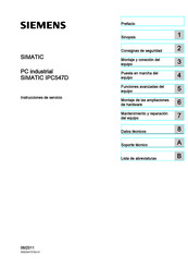 Siemens SIMATIC IPC547D Instrucciones De Servicio