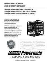 Coleman Powermate Vantage PM0477023 Manual Del Operador