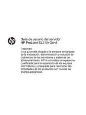 HP ProLiant SL210t Gen8 Guía De Usuario