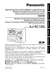 Panasonic AJ-RC10G Instrucciones De Funcionamiento