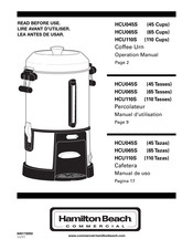 Hamilton Beach HCU110S Manual De Uso