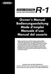 Roland EDIROL R-1 Manual Del Usuario