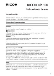 Ricoh Rh 100 Instrucciones De Uso