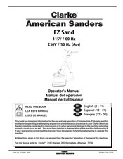 Clarke American Sanders EZ Sand Manual Del Operador