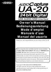 Edirol Audio Capture UA-20 24bit Digital Manual Del Usuario