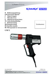 Klauke TEXTRON UNP 2 Manual De Instrucciones