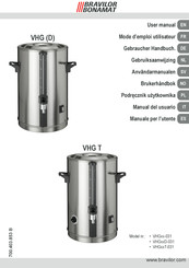BRAVILOR BONAMAT VHG-031 Serie Manual Del Usuario