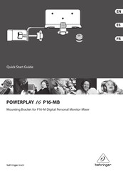 Behringer POWERPLAY 16 P16-MB Guia De Inicio Rapido