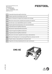 Festool CMS-GE Manual De Instrucciones Original/Lista De Piezas De Repuesto