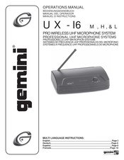 Gemini UX-16M Manual Del Operador