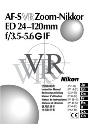 Nikon AF-S VR Zoom-Nikkor ED 24-120mm f/3.5-5.6G IF Manual De Instrucciones