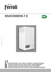 Ferroli DIVACONDENS F28 D Instrucciones De Uso, Instalación Y Mantenimiento