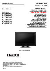 Hitachi UT42MX70U Manual Del Usuario