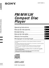 Sony CDX-L450 Manual De Instrucciones