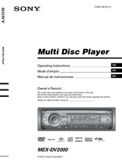 Sony MEX-DV2000 Manual De Instrucciones