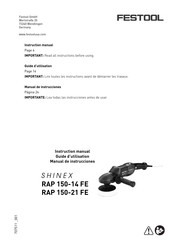 Festool SHINEX RAP 150-21 FE Manual De Instrucciones