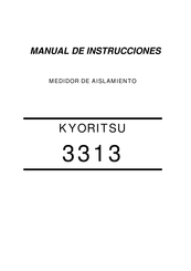 Kyoritsu Electrical Instruments Works KYORITSU 3313 Manual De Instrucciones