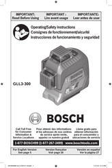 Bosch VisiMax  GLL3-300 Instrucciones De Funcionamiento Y Seguridad