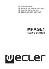 Ecler MPAGE1 Manual De Instrucciones