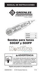 Greenlee Communications 500XP Manual De Instrucciones