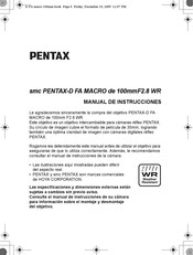 Pentax D FA macro 100 mm F2.8 WR Manual De Instrucciones