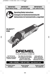 Dremel VELOCITY VC60 Instrucciones De Funcionamiento