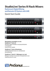 Presonus StudioLive III Serie Guia De Inicio Rapido