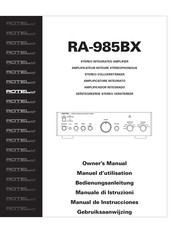 Rotel RA-985BX Manual De Instrucciones