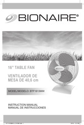 Bionaire BTF1613MW Manual De Instrucciones