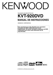 Kenwood KVT-920DVD Manual De Instrucciones