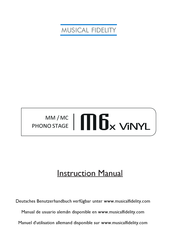 Musical Fidelity M6x ViNYL Manual De Usuario