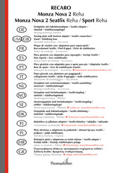 Thomashilfen RECARO Monza Nova 2 Seatfix Reha Instrucciones De Montaje
