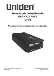 Uniden GRAN ALCANCE DFR8 Manual De Instrucciones