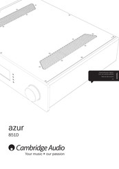 Cambridge Audio azur 851D Manual Del Usuario