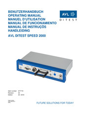 AVL DITEST SPEED 2000 Manual De Funcionamiento