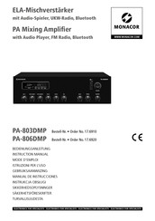 Monacor PA-806DMP Manual De Instrucciones